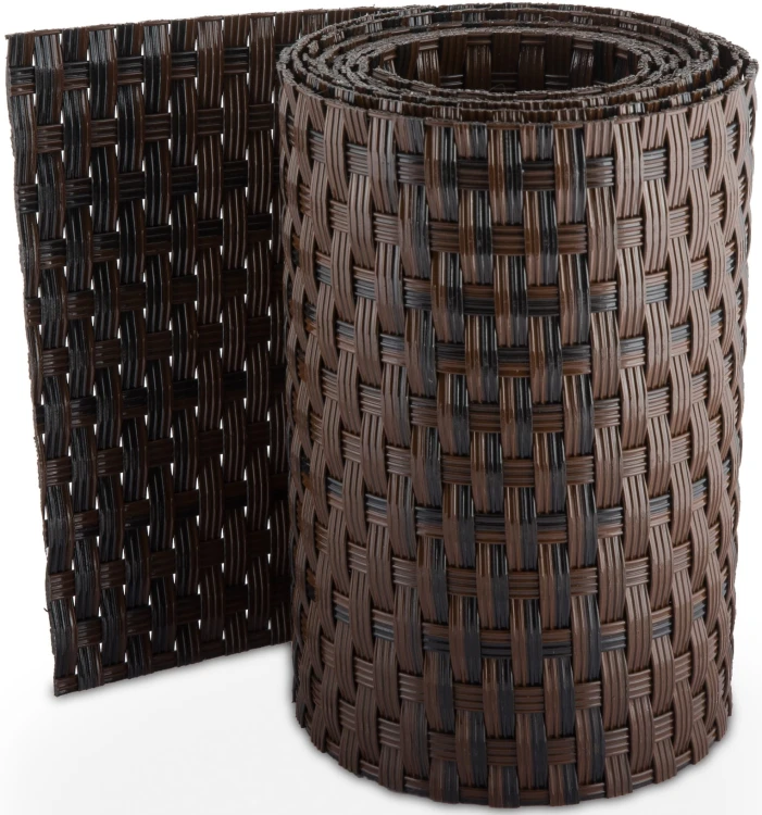RattanArt Taśma ogrodzeniowa technorattanowa osłona płotu 19x255cm Brąz mix 1200 g/m2 RD06