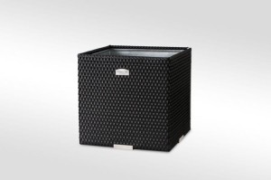 Donica Technorattanowa Kwadratowa RattanArt 46x46x46 cm Ciemny Brąz RD02 Mrozoodporna