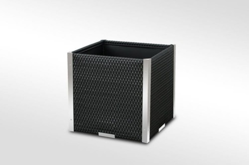 Donica Technorattanowa RattanArt 46x46x46 cm Czarna RD04 Bez Ocieplenia
