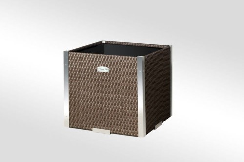 Donica Technorattanowa RattanArt 46x46x46 cm Jasnoszara RD17 Bez Ocieplenia