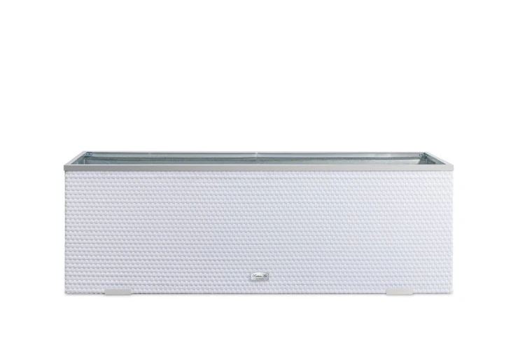 Donica Technorattanowa RattanArt 108x39x43 cm Biała RD07 Bez Ocieplenia