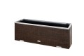RattanArt Donica ogrodowa technorattanowa z nawodnieniem 95x39x43cm Ciemny brąz RD02