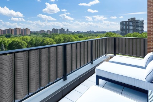 Mata Technorattanowa Osłona Balkonowa RattanArt 100x100 cm Szaro-Czarny RX111 750g/m²