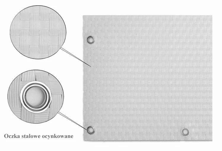 RattanArt Mata technorattanowa oczkowana osłona balkonowa 110x100cm Biały 1200 g/m2 RD07