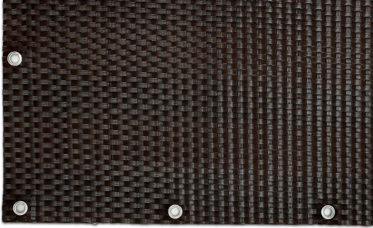 RattanArt Mata technorattanowa oczkowana osłona balkonowa 110x100cm Brąz mix 1200 g/m2 RD06