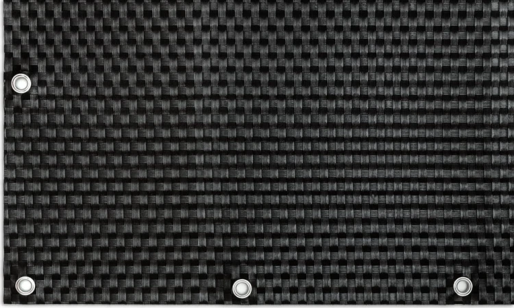 RattanArt Mata technorattanowa oczkowana osłona balkonowa 110x100cm Czarny 1200 g/m2 RD04