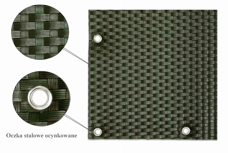 RattanArt Mata technorattanowa oczkowana osłona balkonowa 100x100cm Zielony 1200 g/m2 RD12