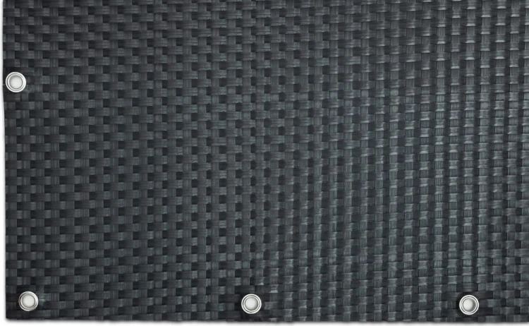 RattanArt Mata technorattanowa oczkowana osłona balkonowa 100x100cm Antracyt 1200 g/m2 RD03