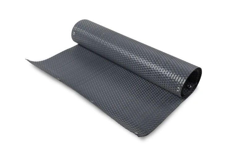 RattanArt Mata technorattanowa oczkowana osłona balkonowa 100x100cm Ciemny brąz 1200 g/m2 RD02