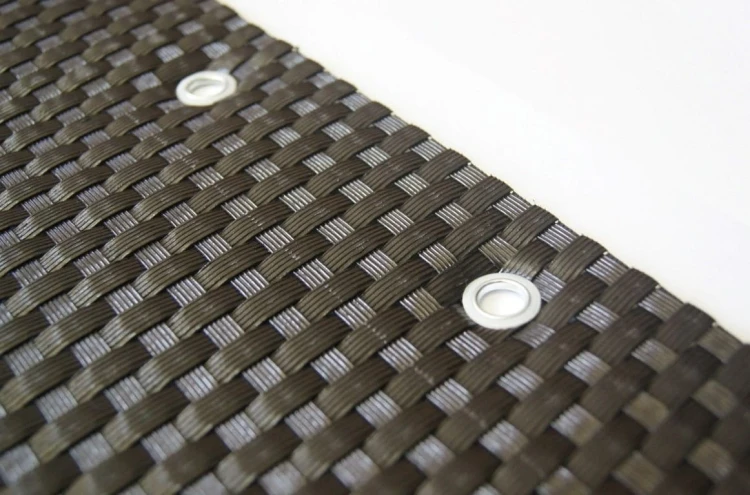 RattanArt Mata technorattanowa oczkowana osłona balkonowa 90x100cm Czarny 1200 g/m2 RD04