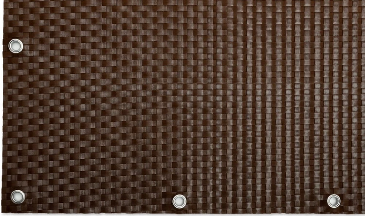 RattanArt Mata technorattanowa oczkowana osłona balkonowa 90x100cm Brązowy orzech 1200 g/m2 RD01