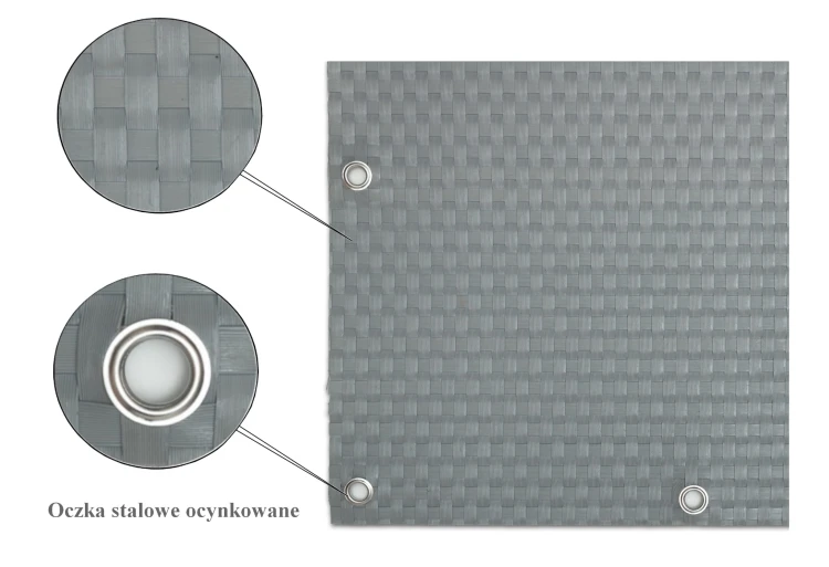 RattanArt Mata technorattanowa osłona balkonowa 110x100cm Jasnoszary 1200 g/m2 RD17