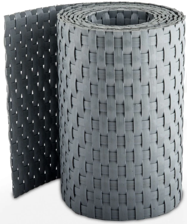 RattanArt Taśma ogrodzeniowa technorattanowa osłona płotu 19x255cm Jasnoszary 1200 g/m2 RD17