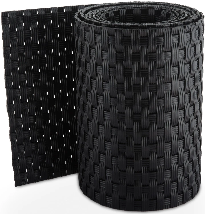 RattanArt Taśma ogrodzeniowa technorattanowa osłona płotu 19x255cm Czarny 1200 g/m2 RD04