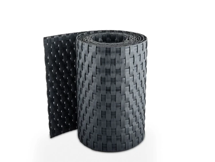 RattanArt Taśma ogrodzeniowa technorattanowa osłona płotu 19x255cm Antracyt 1200 g/m2 RD03