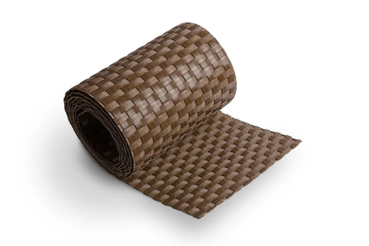 RattanArt Taśma ogrodzeniowa technorattanowa osłona płotu 19x255cm Brązowy orzech 1200 g/m2 RD01