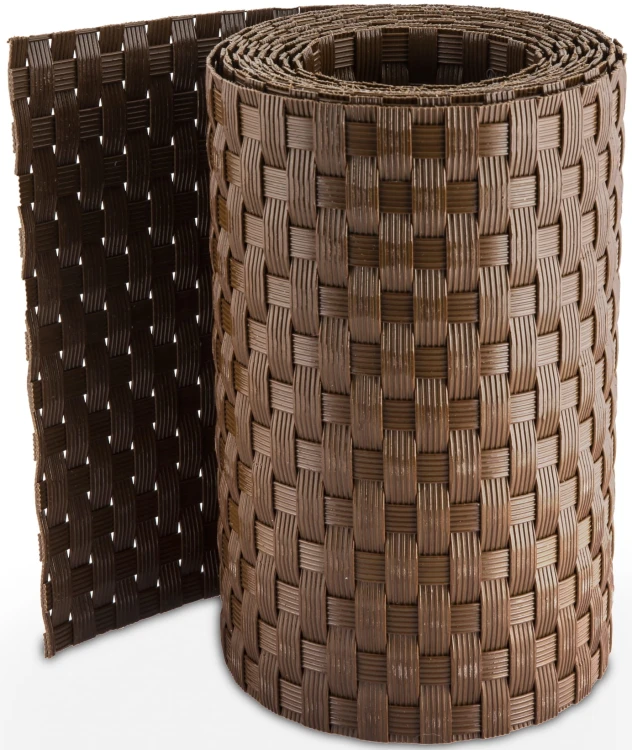 RattanArt Taśma ogrodzeniowa technorattanowa osłona płotu 19x255cm Brązowy orzech 1200 g/m2 RD01