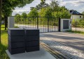 Zabudowa Koszy na Śmieci Osłona RattanArt Podwójna 128x57x113cm Antracyt RAL 7016
