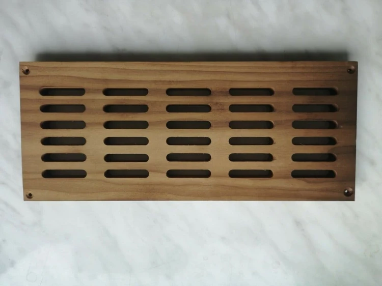 RattanArt Kratka wentylacyjna osikowa thermo 315x130x20mm Ciemne drewno