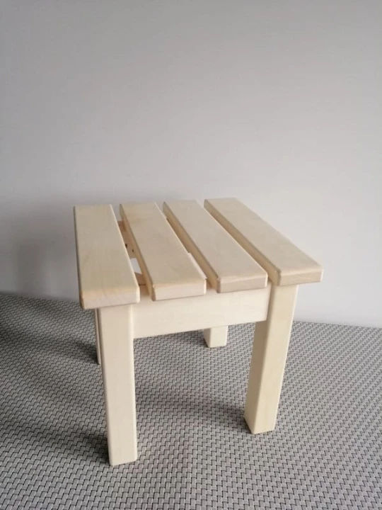 RattanArt Stołek osikowy drewniany 300x300x300mm Jasne drewno