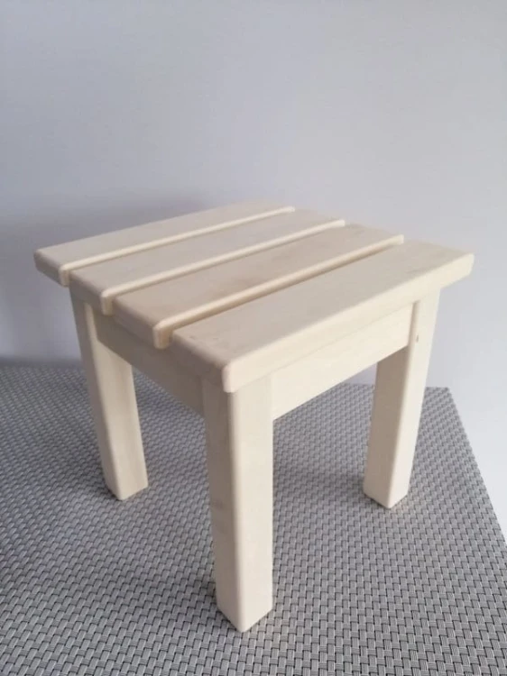 RattanArt Stołek osikowy drewniany 300x300x300mm Jasne drewno