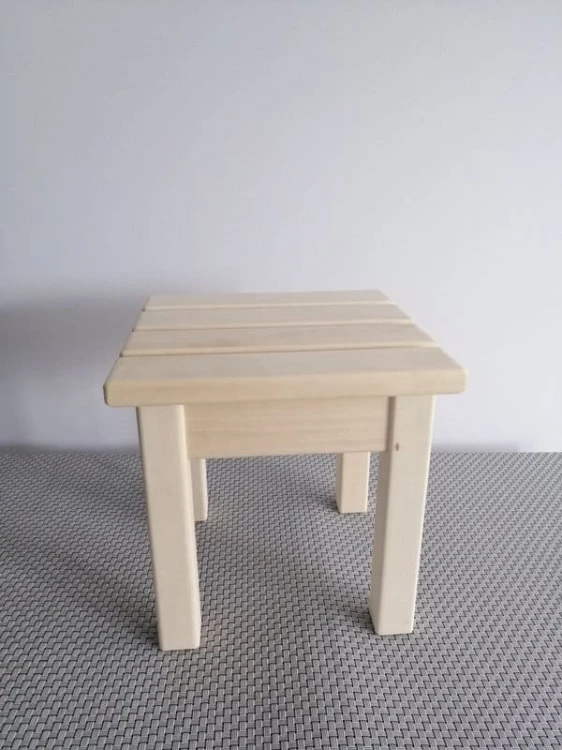 RattanArt Stołek osikowy drewniany 300x300x300mm Jasne drewno