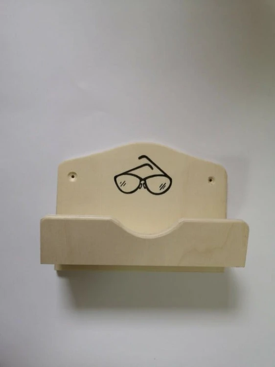 RattanArt Półka na okulary osikowa duża 418x170x64mm Jasne drewno