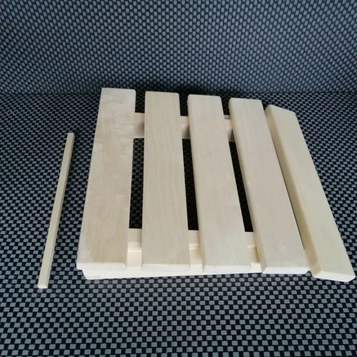 RattanArt Podgłówek osikowy regulowany 400x370x60mm Jasne drewno