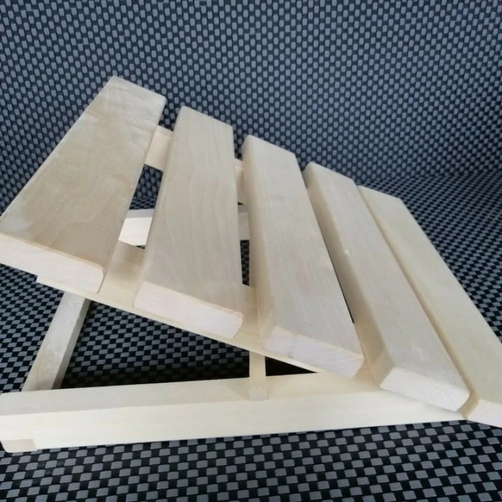 RattanArt Podgłówek osikowy regulowany 400x370x60mm Jasne drewno