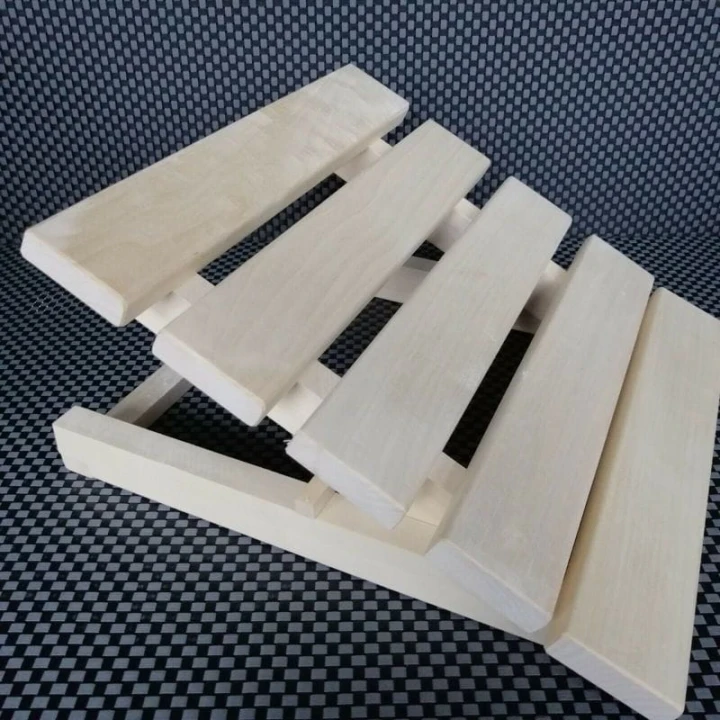 RattanArt Podgłówek osikowy regulowany 400x370x60mm Jasne drewno