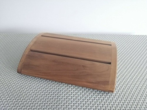 RattanArt Podgłówek osikowy owalny thermo 345x255x80mm Ciemne drewno