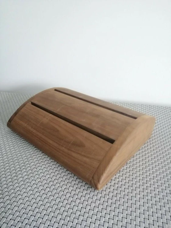 RattanArt Podgłówek osikowy owalny thermo 345x255x80mm Ciemne drewno