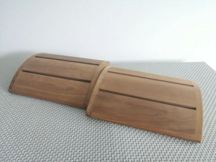 RattanArt Podgłówek osikowy owalny thermo 345x255x80mm Ciemne drewno
