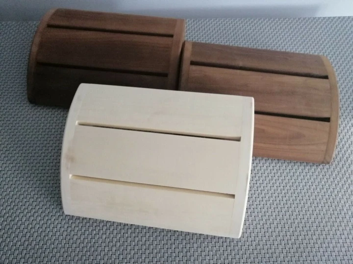 RattanArt Podgłówek osikowy owalny jasny 345x255x80mm Jasne drewno