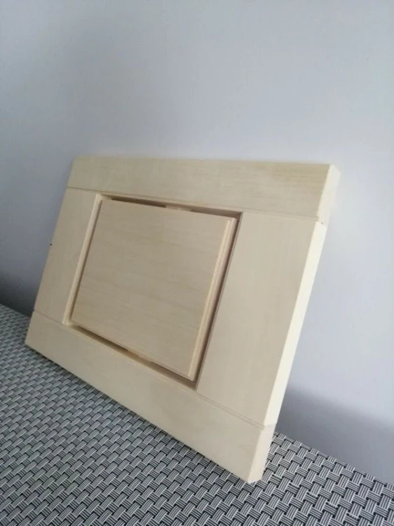 RattanArt Osłona lampy osikowa kwadrat narożna 330x235x40mm Jasne drewno