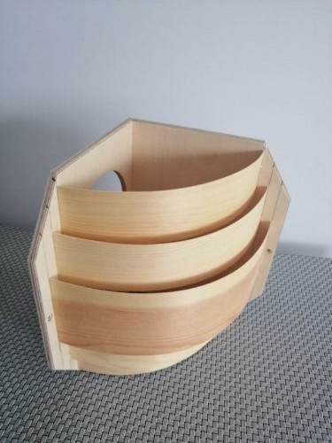 RattanArt Osłona lampy osikowa narożna mała 300x180x190mm Jasne drewno