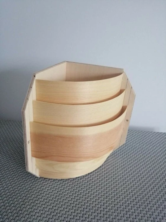 RattanArt Osłona lampy osikowa narożna mała 300x180x190mm Jasne drewno