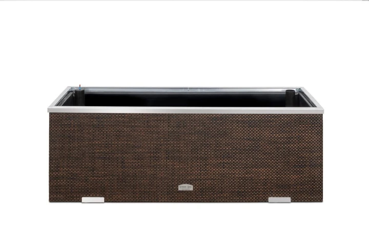 RattanArt Donica ogrodowa technorattanowa z nawodnieniem 95x39x43cm Jasnoszary RD17