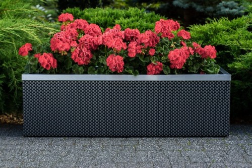 Donica Technorattanowa z Nawodnieniem RattanArt 95x39x43 cm Brąz Mix RD06