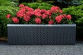 RattanArt Donica ogrodowa technorattanowa z nawodnieniem 95x39x43cm Czarny RD04
