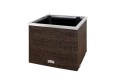 RattanArt Donica ogrodowa technorattanowa z nawodnieniem 50x50x43cm Jasnoszary RD17
