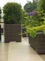 RattanArt Donica ogrodowa technorattanowa kwadratowa aluminiowe elementy 46x46x46cm Antracyt RD03